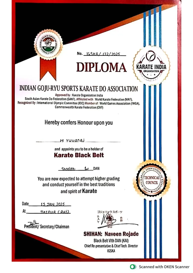Vonlee Martial Arts Academy award and certification 13